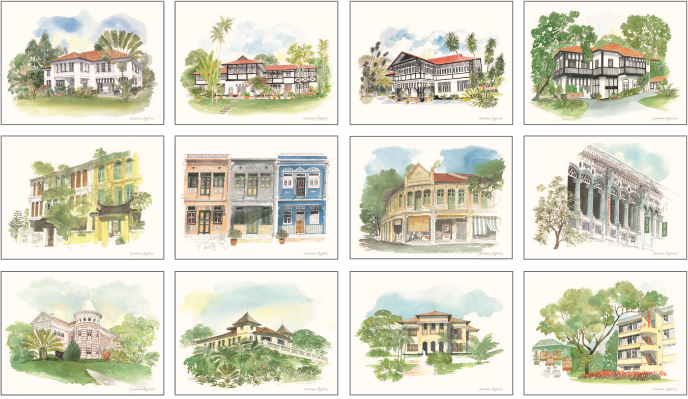 Singapore Notecards: Heritage Houses